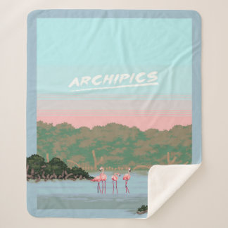 Cobertor Sherpa Engraçado Quatro Amantes Famingo | Flamingo Gifts 