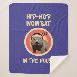 Cobertor Sherpa Engraçado salto de Hip Wombat na Casa