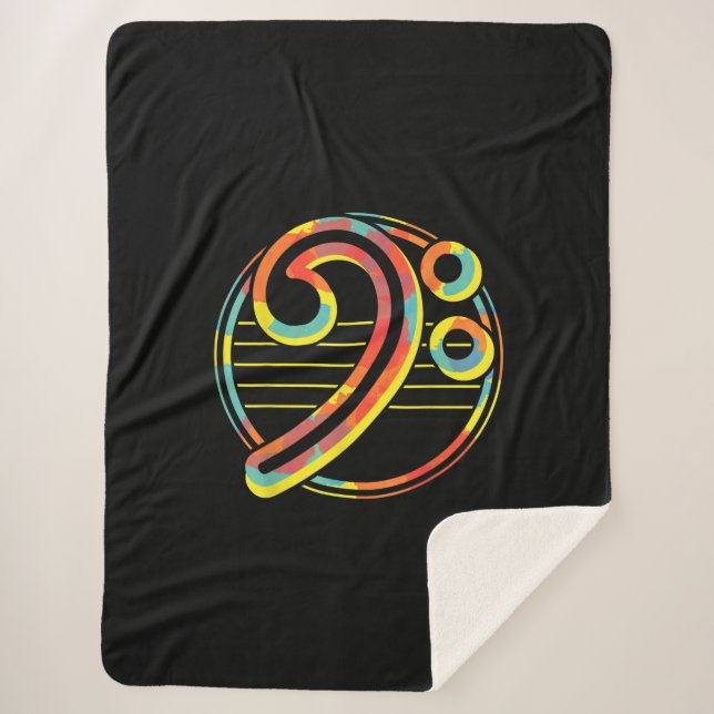 Cobertor Sherpa Engraçado Violão |Guitar Music Lover Cleff (Frente)