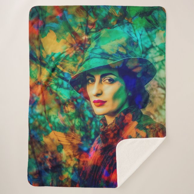 Cobertor Sherpa Enigma no outono (Frente)