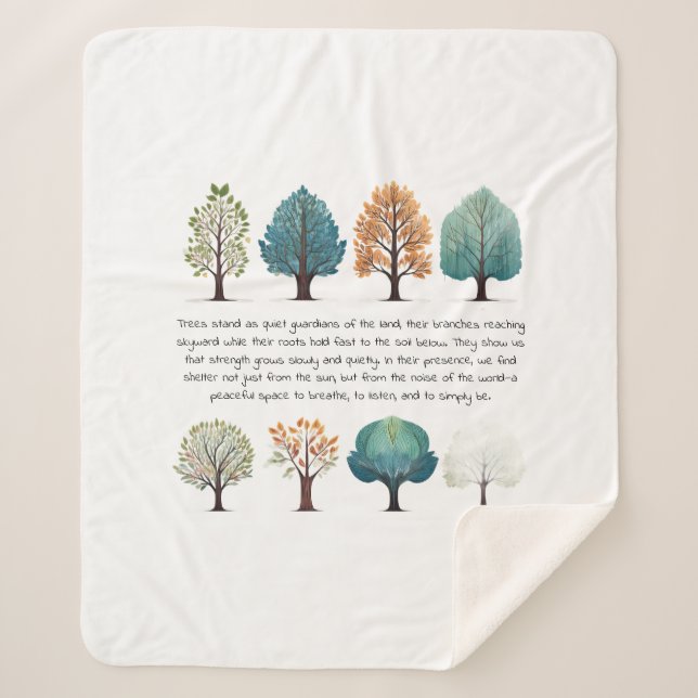 Cobertor Sherpa Enrolado na sabedoria tranquila da floresta (Frente)