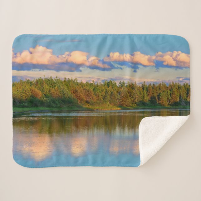 Cobertor Sherpa Entrada ao pôr do sol | New Brunswick, Canadá (Frente (Horizontal))