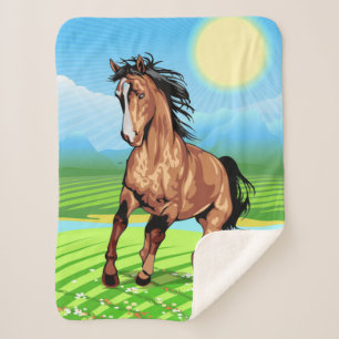 Cobertor Sherpa Equestre - Cavalo Fazenda - Cavalo equino