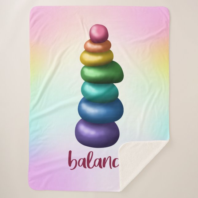 Cobertor Sherpa Equilíbrio. Rainbow Rocks (Frente)