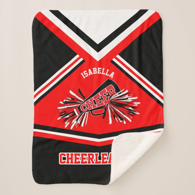 Cobertor Sherpa Equipamento 📣 cheerleader - Vermelho, Branco e Pr (Frente)