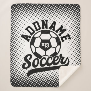 Cobertor Sherpa Equipe de futebol Personalizada do ADD NAME do jog