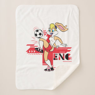 Cobertor Sherpa Equipe Lola Bunny Inglaterra Futebol Gráfico