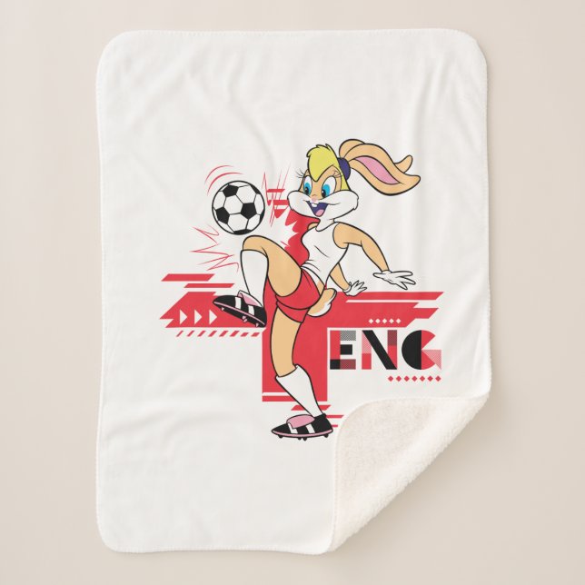 Cobertor Sherpa Equipe Lola Bunny Inglaterra Futebol Gráfico (Frente)
