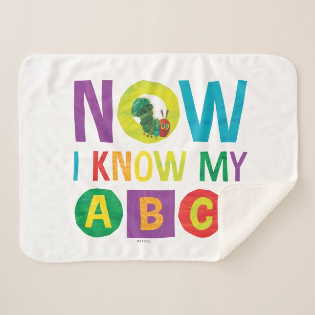Cobertor Sherpa Eric Carle Agora Conheço meus ABCs (Frente (Horizontal))