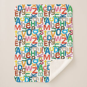 Cobertor Sherpa Eric Carle   Alphabet Pattern Letters