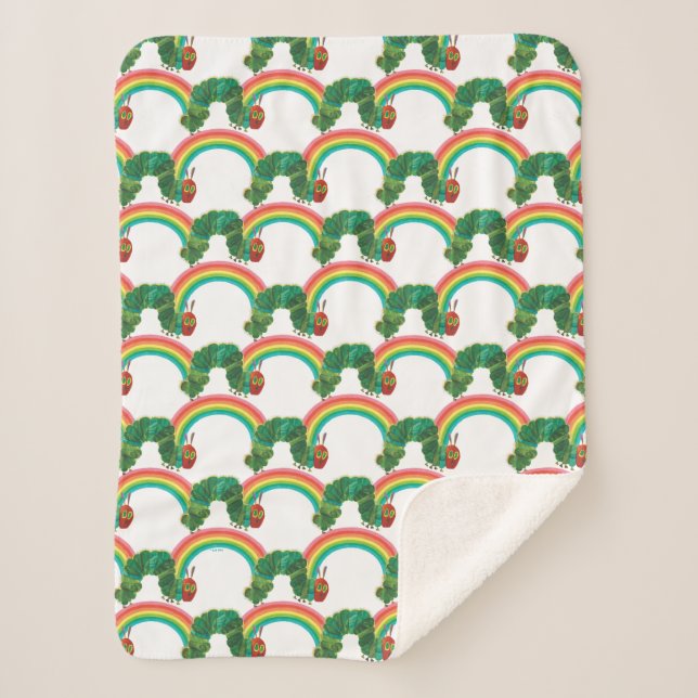 Cobertor Sherpa Eric Carle O Padrão De Lagarta Muito Faminto (Frente)