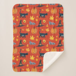 Cobertor Sherpa Eric Carle   Padrões de Dia das Bruxas das Lagarta