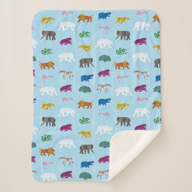 Cobertor Sherpa Eric Carle | Urso Polar - Amigos do Inverno (Frente)