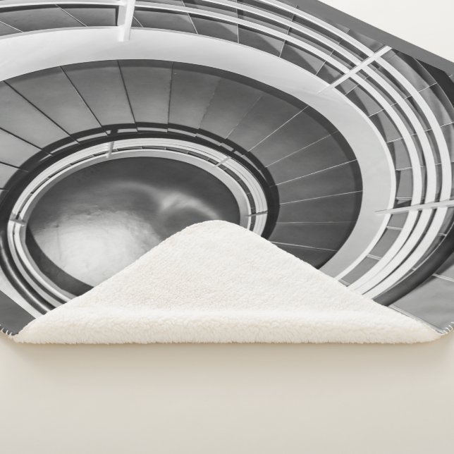 Cobertor Sherpa Escada Circular BW (3/4)