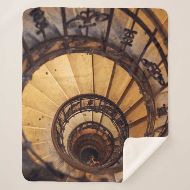 Cobertor Sherpa Escada espiral escada escada escada antiga escada  (Frente)