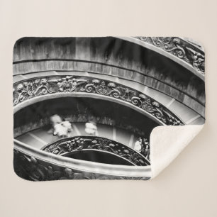 Cobertor Sherpa Escadaria Espiral Romana Negra