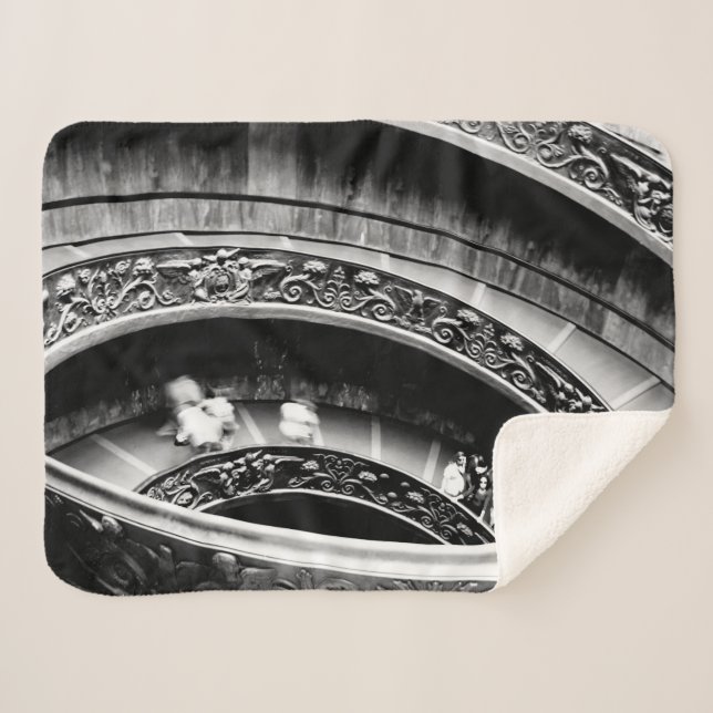 Cobertor Sherpa Escadaria Espiral Romana Negra (Frente (Horizontal))