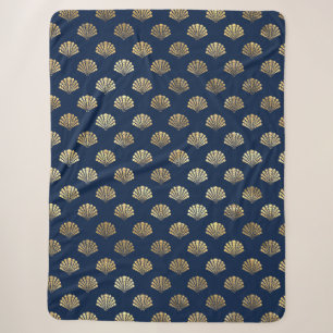 Cobertor Sherpa Escalas de ouro em Azul