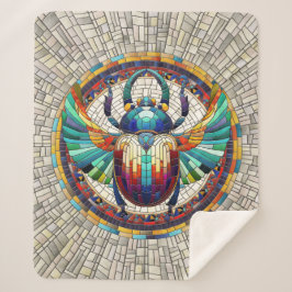 Cobertor Sherpa Escaravelho egípcio - Arte mosaica