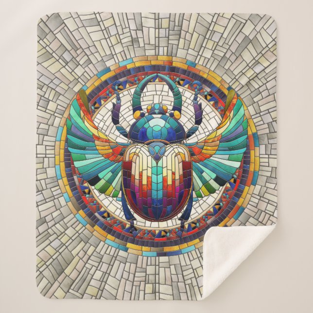 Cobertor Sherpa Escaravelho egípcio - Arte mosaica (Frente)