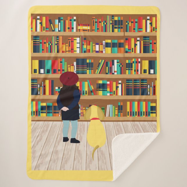 Cobertor Sherpa Escolha um livro para levar ao canil (Frente)