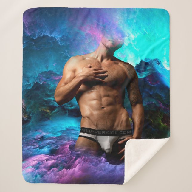 Cobertor Sherpa EscorregadioJoe muscular roupa interior vibrante (Frente)