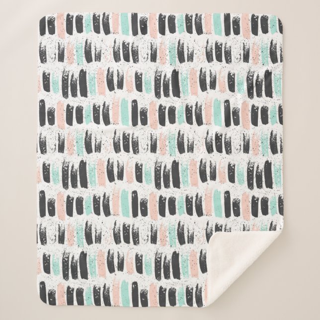 Cobertor Sherpa Escovas & teste padrão dos cursos da tinta (Frente)