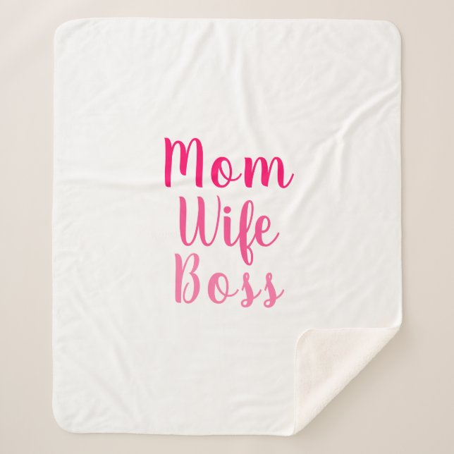 Cobertor Sherpa Escrita personalizada rosa-claro, de chefe da espo (Frente)