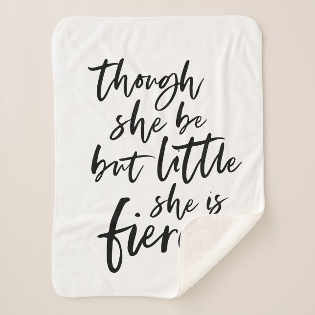 Cobertor Sherpa Escrito Em Escova - Pequeno Mas Fierce William Sha (Frente)