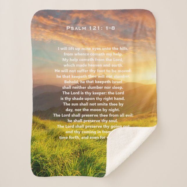 Cobertor Sherpa Escritura Do Psalm 121 Sherpa Blanket (Frente)
