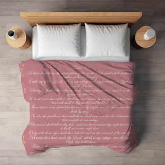 Cobertor Sherpa Escritura Rosa, Salm 91, Bíblia Cristã Verse
