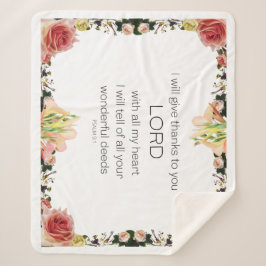 Cobertor Sherpa Escritura Salm 9, Floral