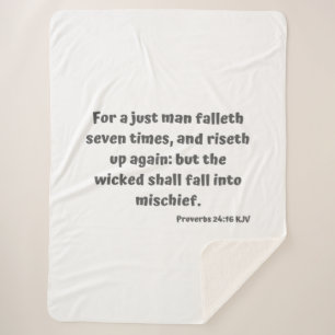 Cobertor Sherpa Escritura Versa da Bíblia KJV do Proverbs 24:16