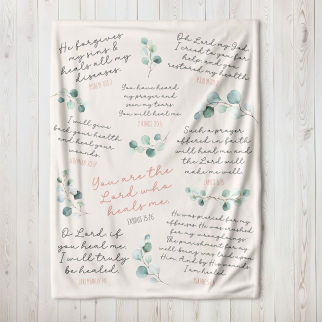 Cobertor Sherpa Escrituras de Cura Louca Oração I Presente Cristão (Healing Scriptures Bible Verse sherpa blanket gift, a tangible expression of God's Love & Power)