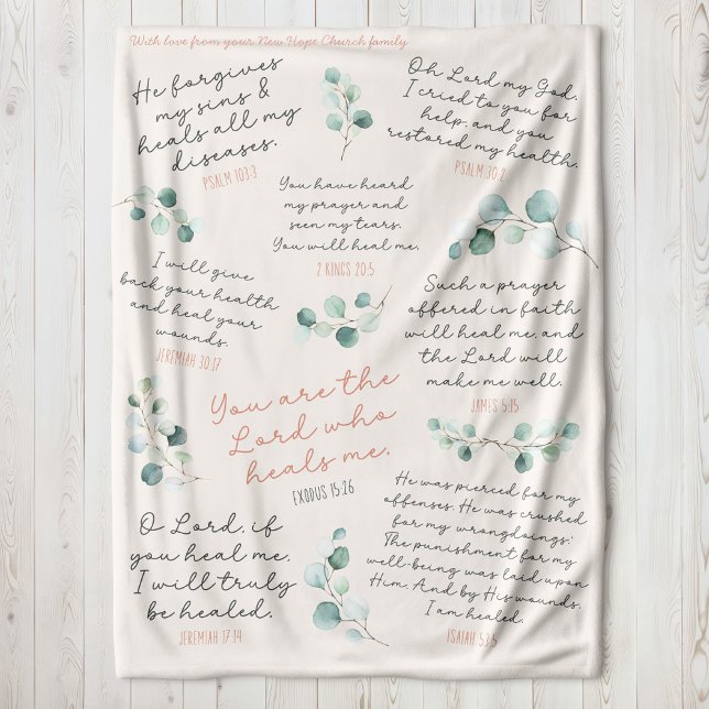Cobertor Sherpa Escrituras de Reparo de Nomes Personalizados - Pre (Comforting gift for someone in need of healing scriptures faith custom Christian gift sherpa blanket)
