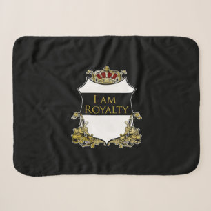 Cobertor Sherpa Escudo Dourado da Coroa Real de Luxo