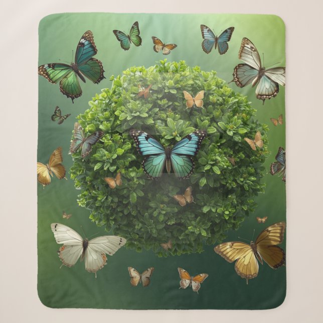 Cobertor Sherpa Esfera da Natureza Harmonia Borbol (Frente)