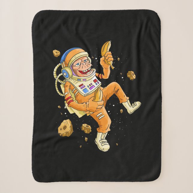 Cobertor Sherpa Espaço do macaco astronauta (Frente)