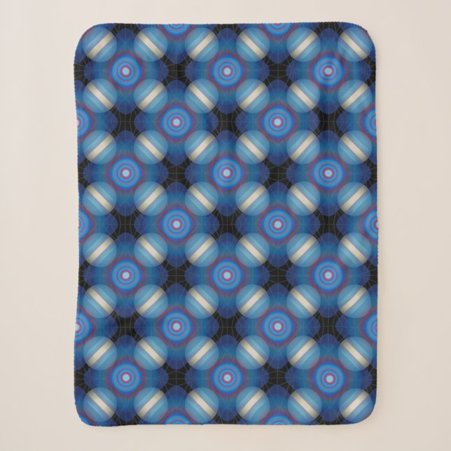 Cobertor Sherpa Espaço Geométrico Azul (Frente)