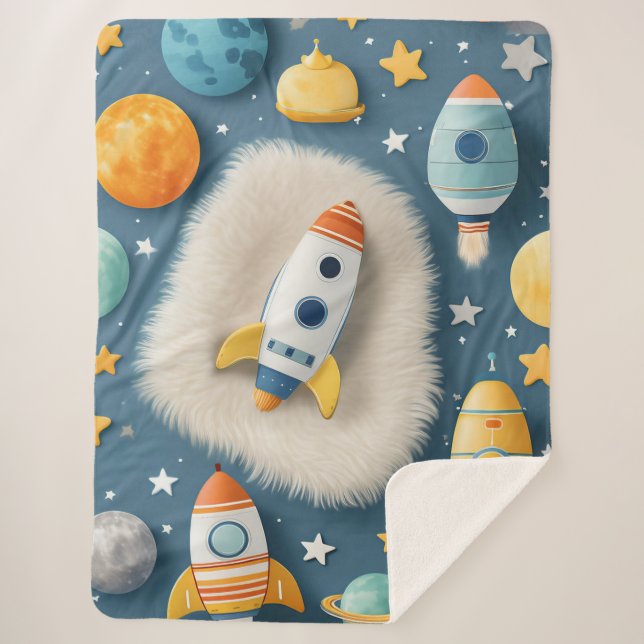 Cobertor Sherpa Espaço Personalizável para Bebê (Frente)