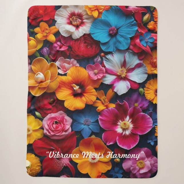 Cobertor Sherpa "Espectro de Flores" (Frente)