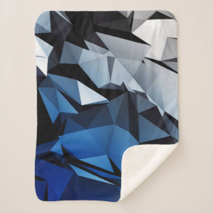 Cobertor Sherpa Espelhamento Triangular Azul