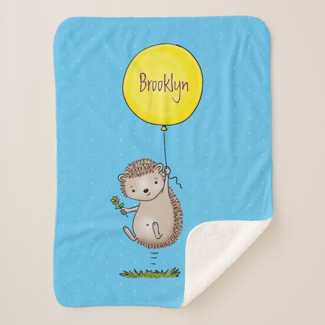 Cobertor Sherpa Espelho de ouriço e desenho de balão (Frente)