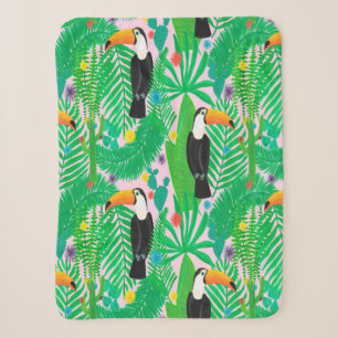 Cobertor Sherpa Espelho sem costura tropical brilhante com t