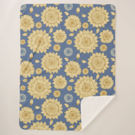 Cobertor Sherpa Espessura do sol II em azul-campo