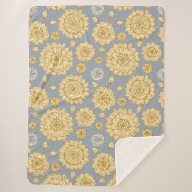 Cobertor Sherpa Espessura do sol II na Cinza azul macia (Frente)