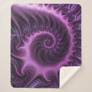 Cobertor Sherpa Espiral De Arte Fractal, Rosa Legal, Viva Abstrato