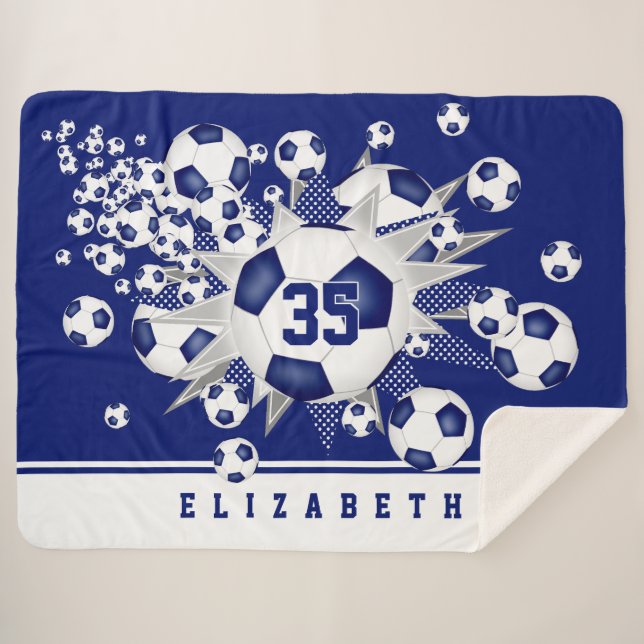 Cobertor Sherpa esportes meninas esportes estrelas personalizadas  (Frente (Horizontal))