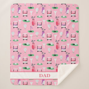 Cobertor Sherpa Esportes Personalizados Golfer Golfcart Golfing