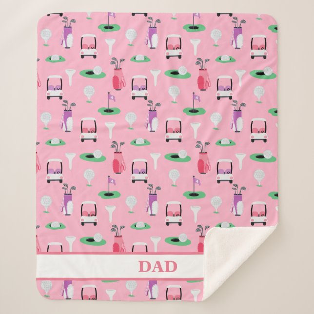 Cobertor Sherpa Esportes Personalizados Golfer Golfcart Golfing (Frente)